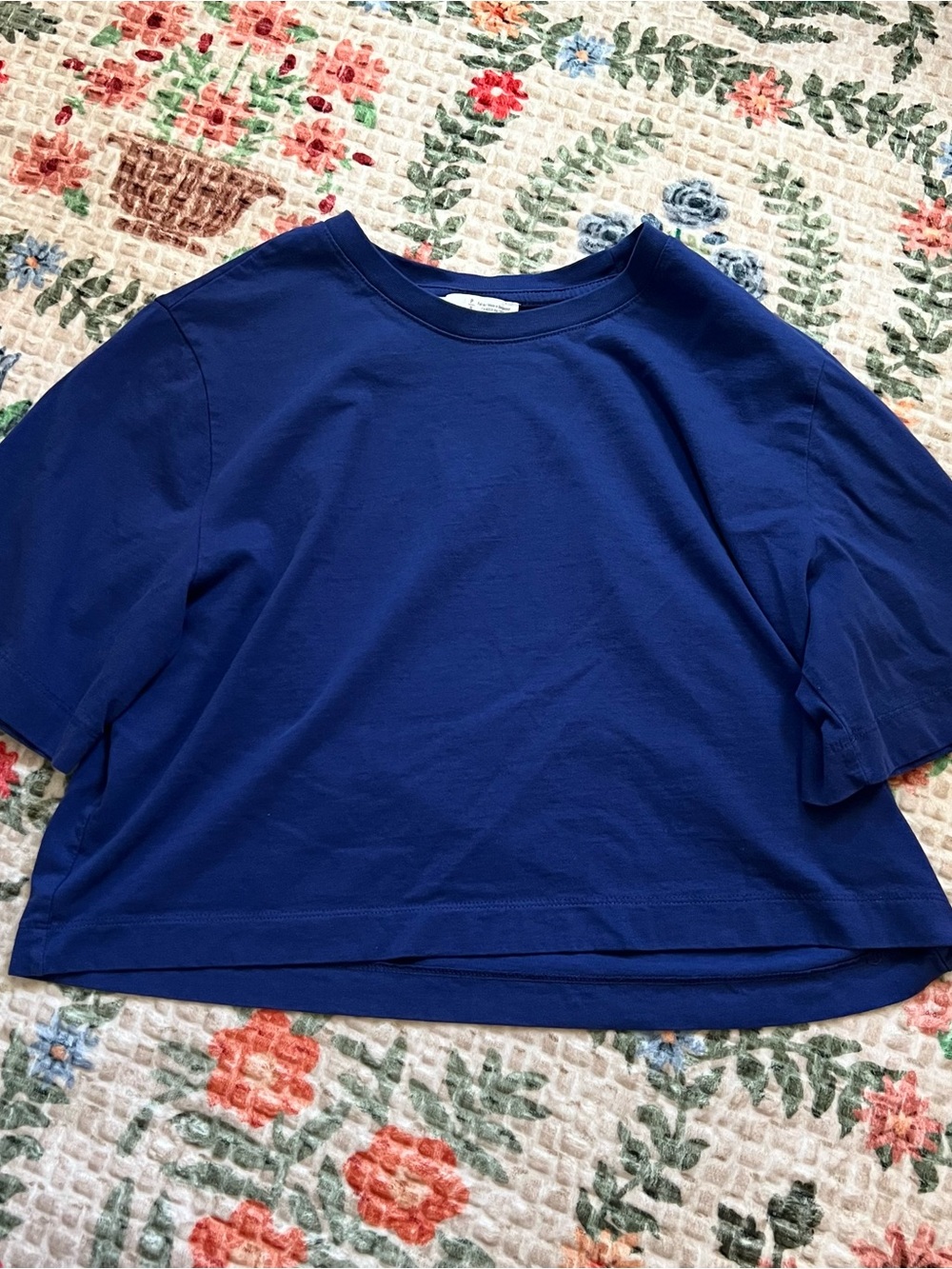 Relaxed Boxy Crewneck Tee in Deep Blue
